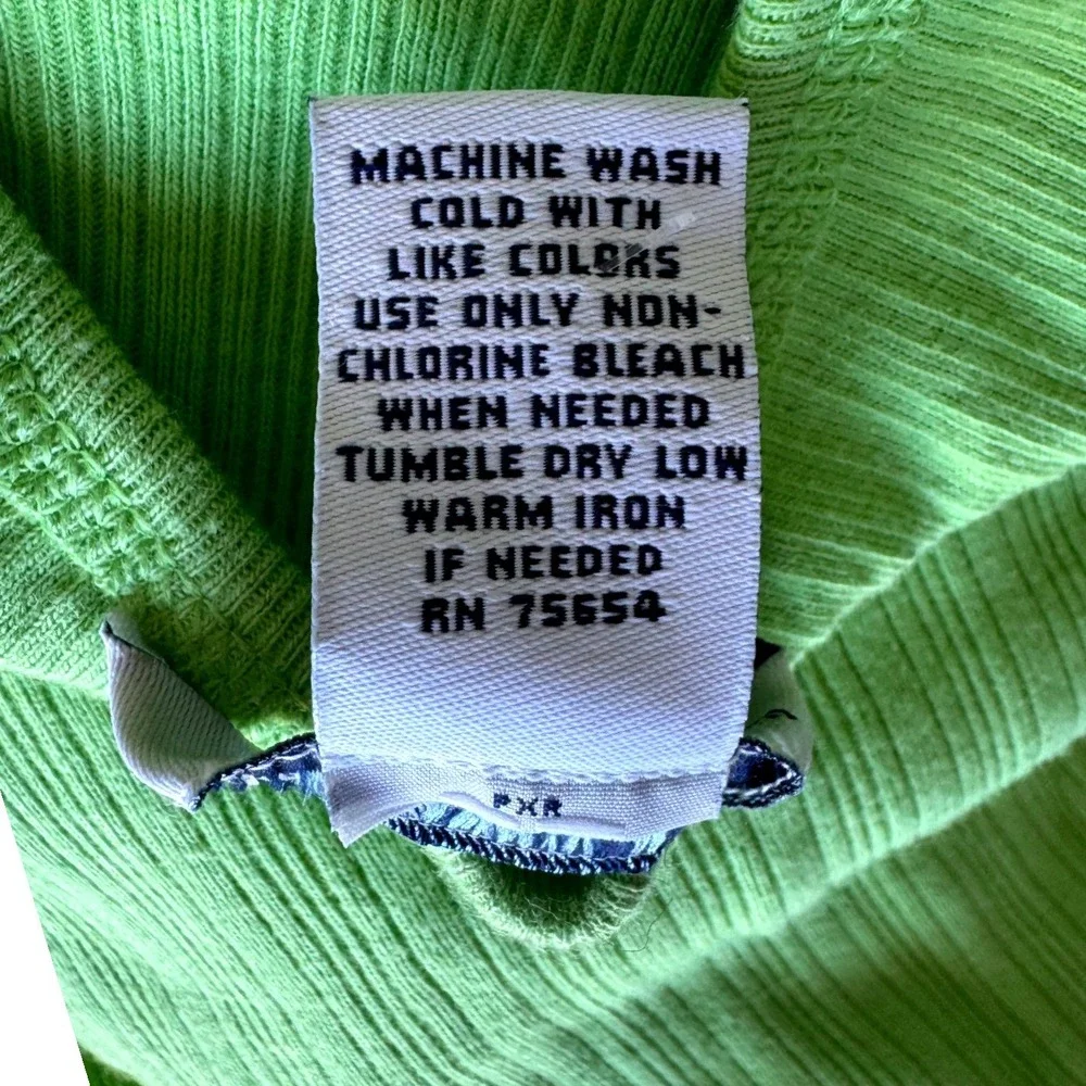 Y2K Abercrombie & Fitch Ribbed Cami V-Neck Tank Top Lime Green 2000s Tank Large
